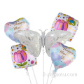 Happy Mother's Fay Foil Balloons Ensemble de 5pcs